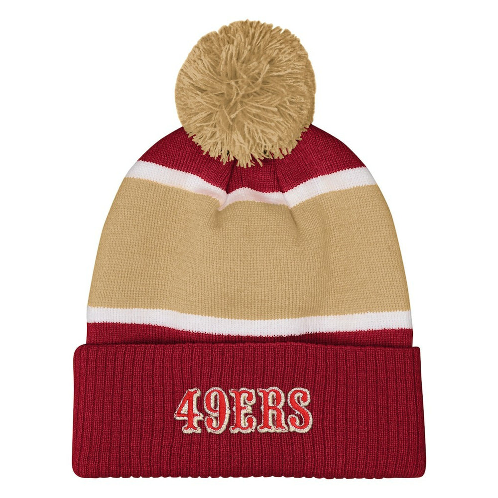 San Francisco 49ers Outerstuff Girls Let's Play Cuffed Knit Hat with Pom - Scarlet on sale