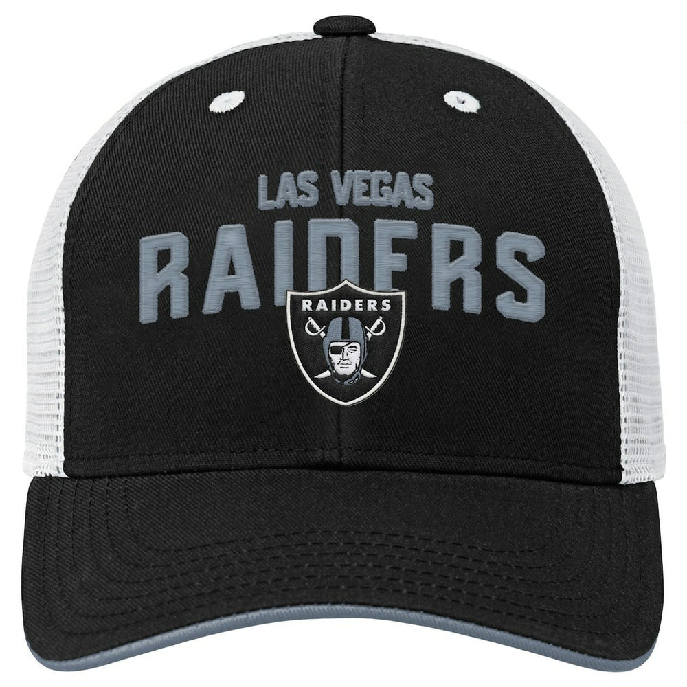 Las Vegas Raiders Outerstuff Youth Core Lockup Trucker Adjustable Hat - Black for sale