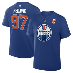 Connor McDavid Edmonton Oilers Fanatics Authentic Stack Name & Number T-Shirt - Royal T-shirts