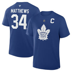 Auston Matthews Toronto Maple Leafs Fanatics Authentic Stack Name & Number T-Shirt - Blue T-shirts