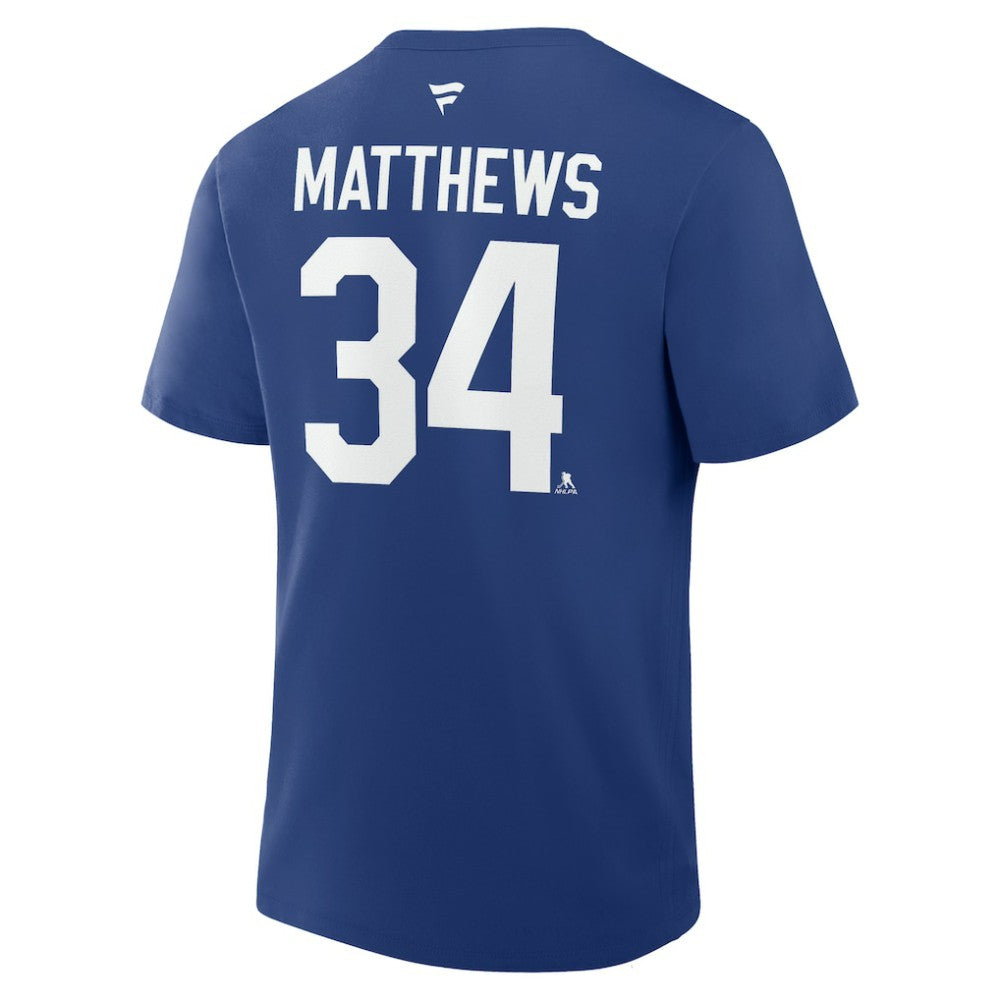 Auston Matthews Toronto Maple Leafs Fanatics Authentic Stack Name & Number T-Shirt - Blue T-shirts
