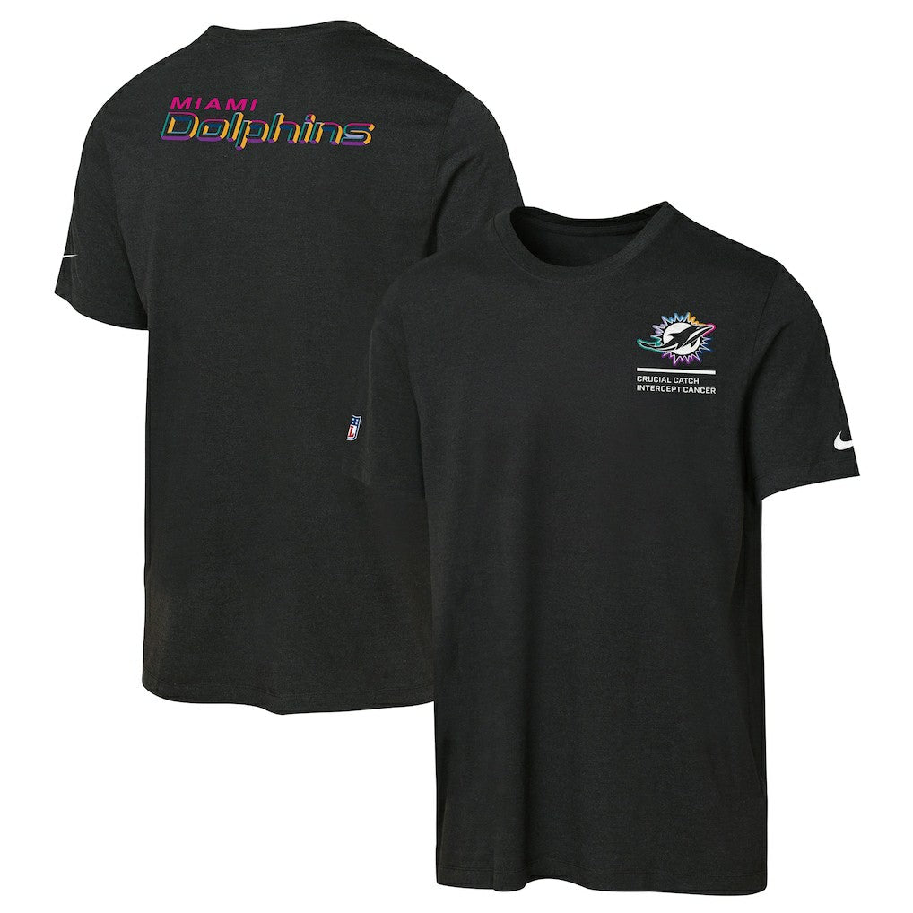 Miami Dolphins Youth 2025 NFL Crucial Catch Tri-Blend Dri-FIT T-Shirt - Black outlet
