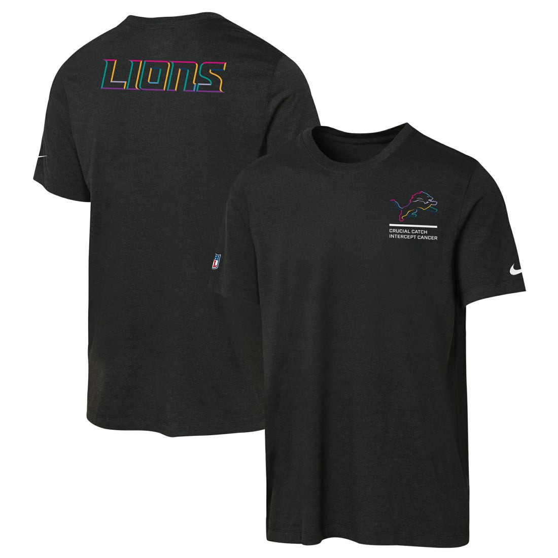 Detroit Lions Youth 2025 NFL Crucial Catch Tri-Blend Dri-FIT T-Shirt - Black cheap