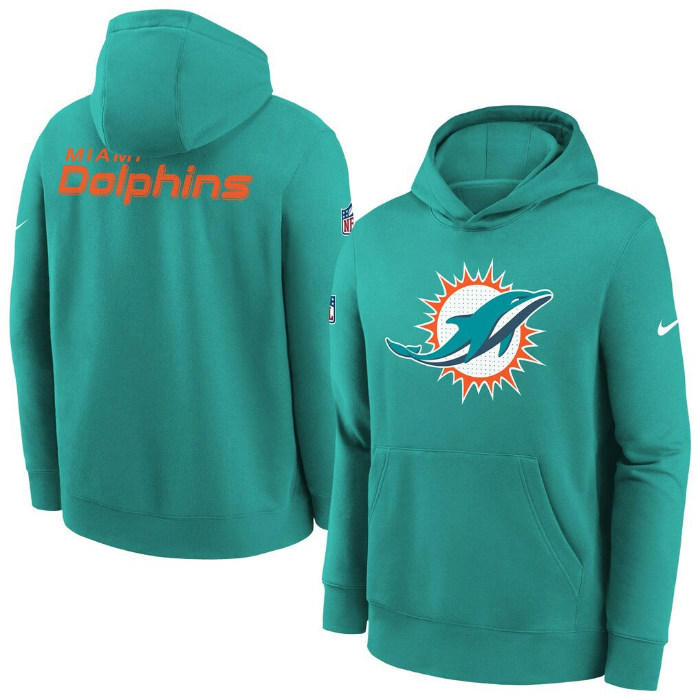 Miami Dolphins Youth Sideline Club Fleece Hoodie - Aqua cheap