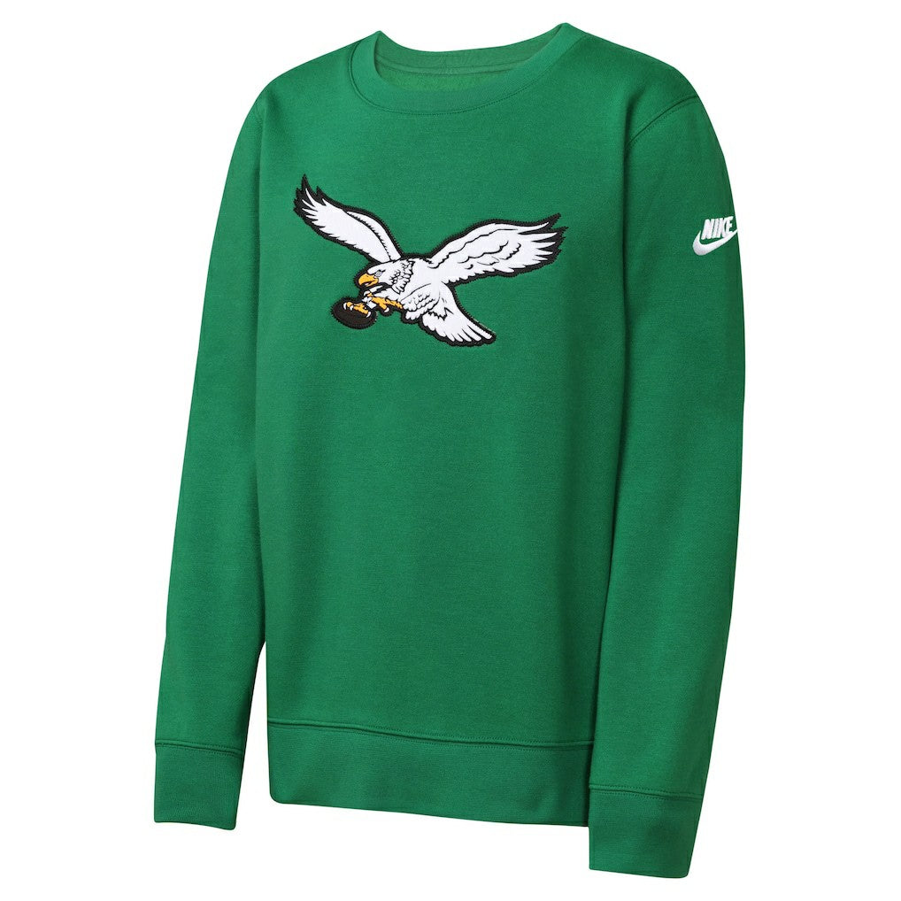 Philadelphia Eagles Youth Rewind Essential Pullover Crewneck Sweatshirt - Kelly Green online