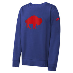 Buffalo Bills Youth Rewind Essential Pullover Crewneck Sweatshirt - Royal discount