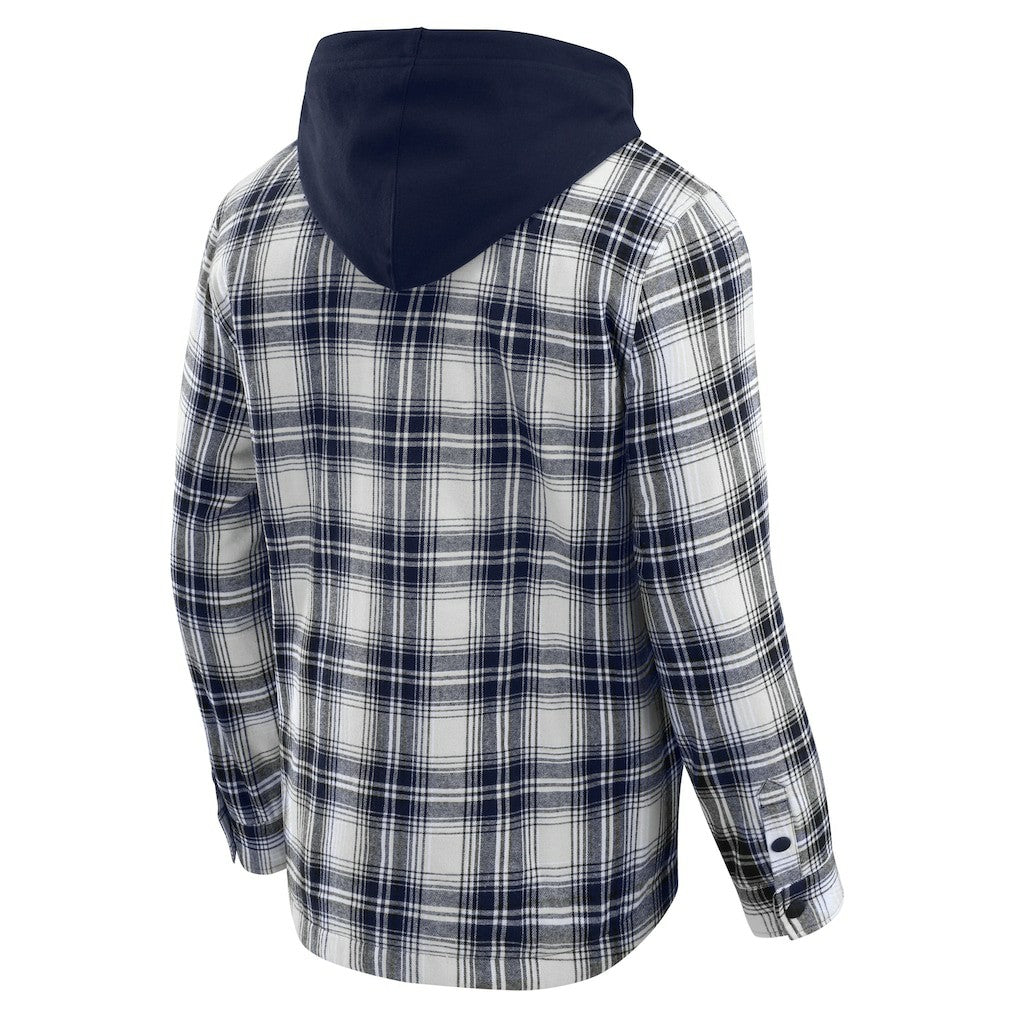 Dallas Cowboys Darius Rucker Collection Plaid Flannel Quilted Full-Snap Hooded Shacket - Navy online