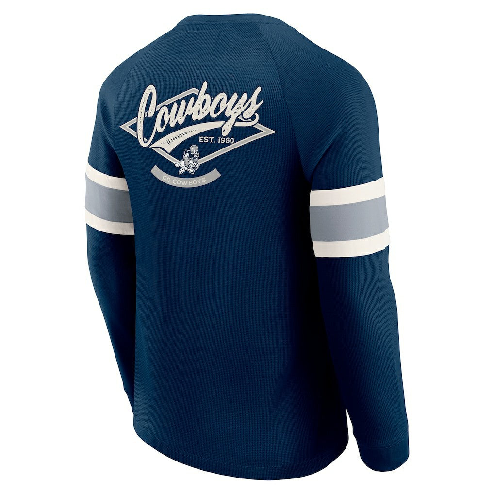 Dallas Cowboys Darius Rucker Collection Waffle-Knit Raglan Long Sleeve Henley T-Shirt - Navy sale