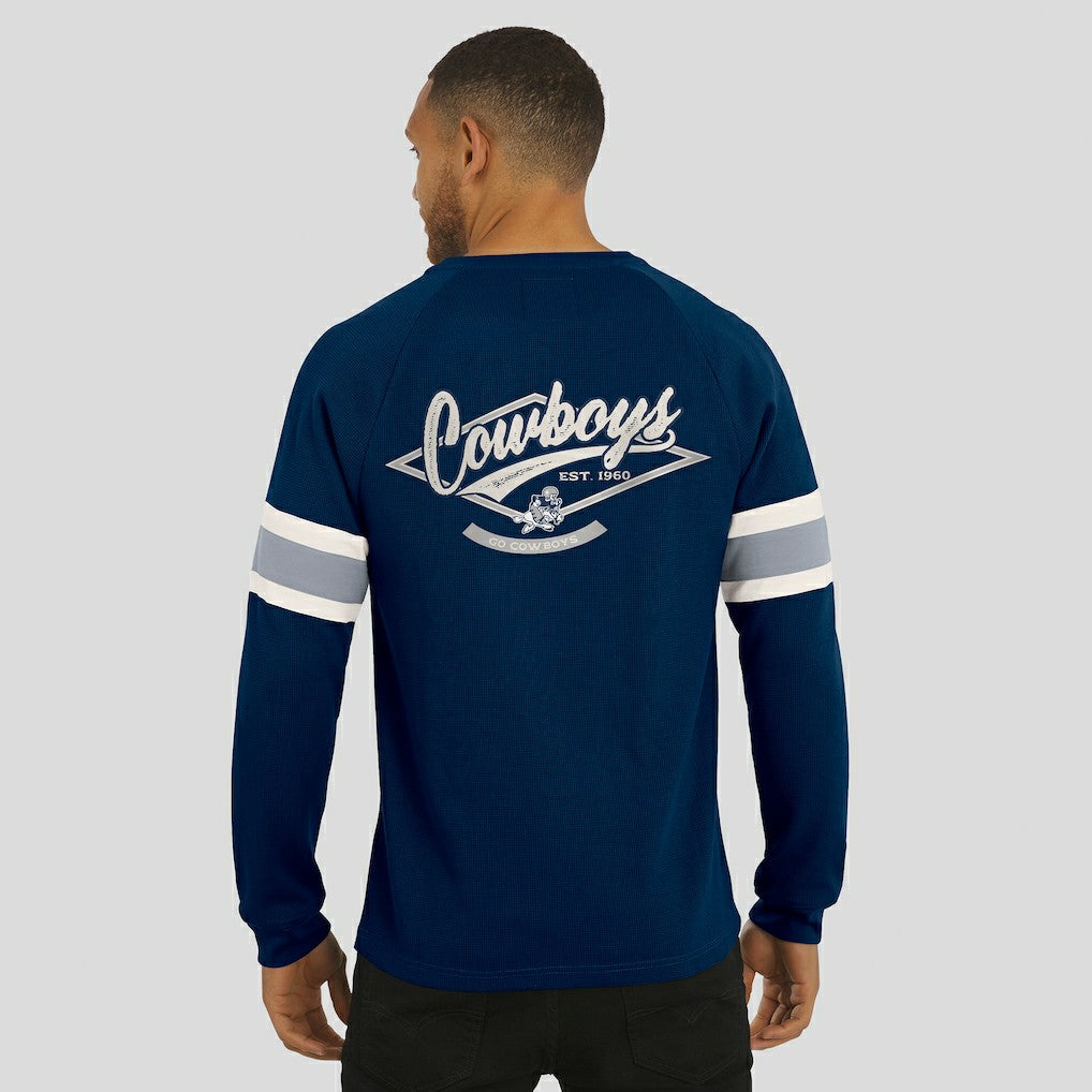 Dallas Cowboys Darius Rucker Collection Waffle-Knit Raglan Long Sleeve Henley T-Shirt - Navy sale