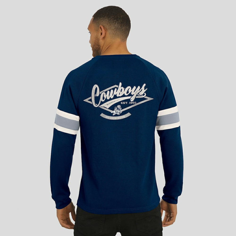 Dallas Cowboys Darius Rucker Collection Waffle-Knit Raglan Long Sleeve Henley T-Shirt - Navy sale