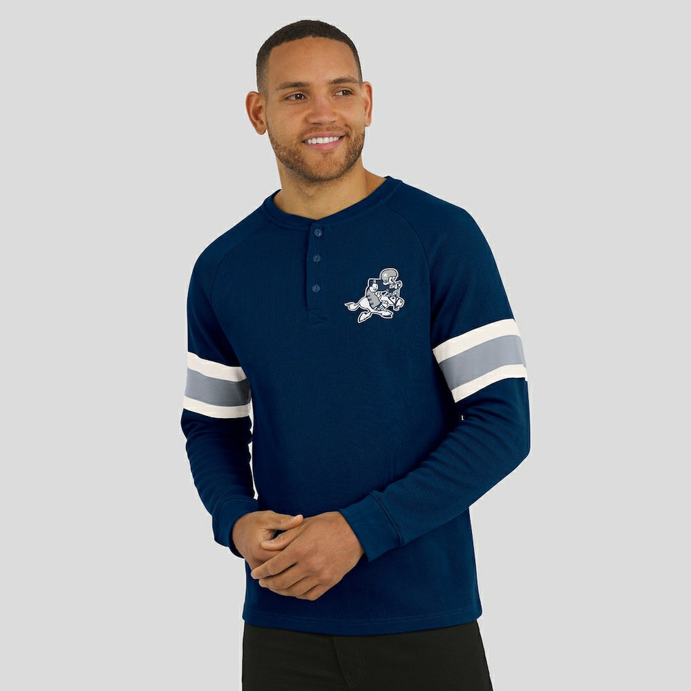 Dallas Cowboys Darius Rucker Collection Waffle-Knit Raglan Long Sleeve Henley T-Shirt - Navy sale