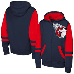 Cleveland Guardians Outerstuff Youth Stadium Colorblock Full-Zip Hoodie Navy