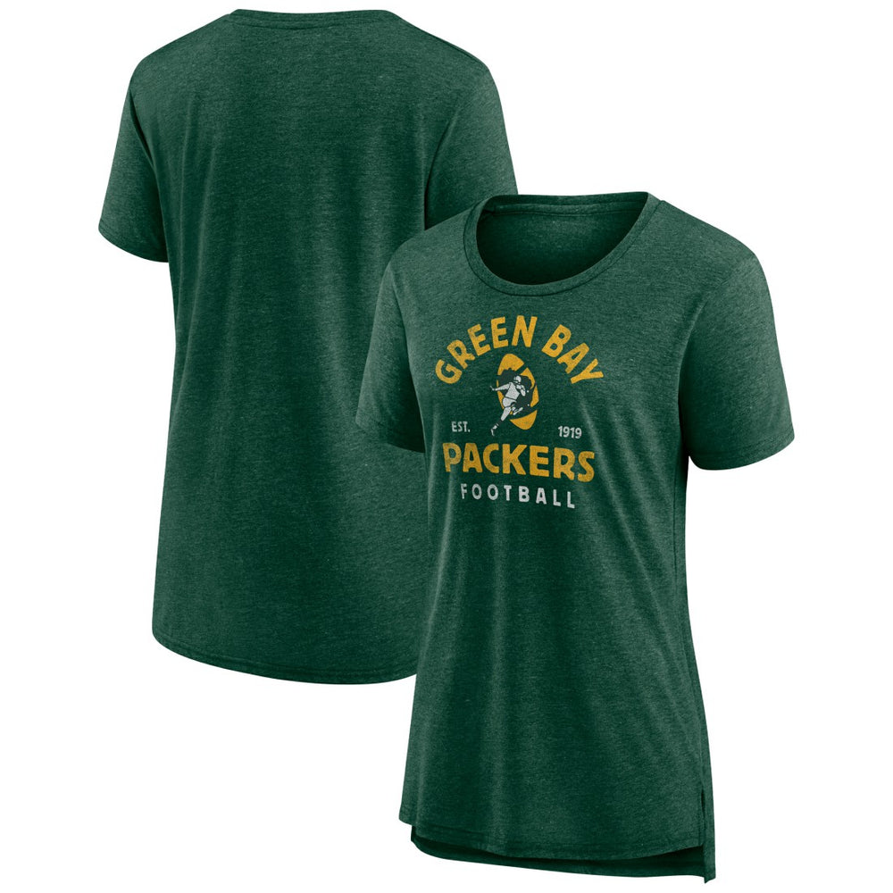Green Bay Packers Women's Vintage Arch Tri-Blend T-Shirt - Green sale