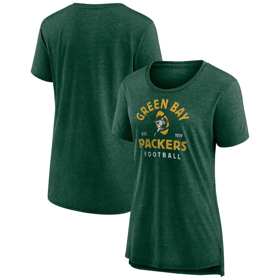 Green Bay Packers Women's Vintage Arch Tri-Blend T-Shirt - Green sale