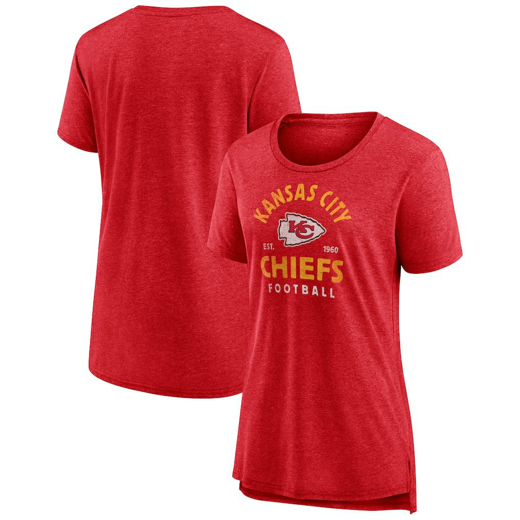 Kansas City Chiefs Women's Vintage Arch Tri-Blend T-Shirt - Red outlet
