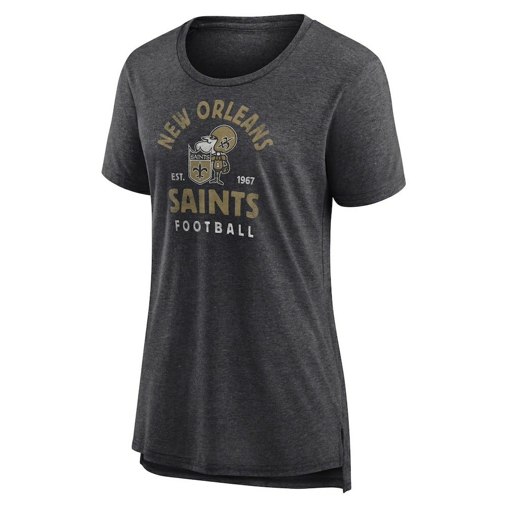 New Orleans Saints Women's Vintage Arch Tri-Blend T-Shirt - Charcoal for sale