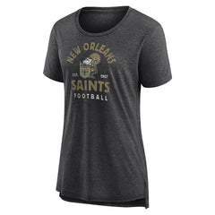 New Orleans Saints Women's Vintage Arch Tri-Blend T-Shirt - Charcoal for sale