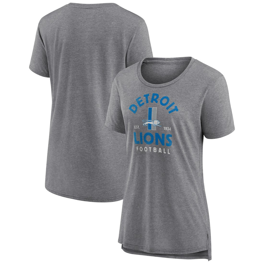 Detroit Lions Women's Vintage Arch Tri-Blend T-Shirt - Gray discount