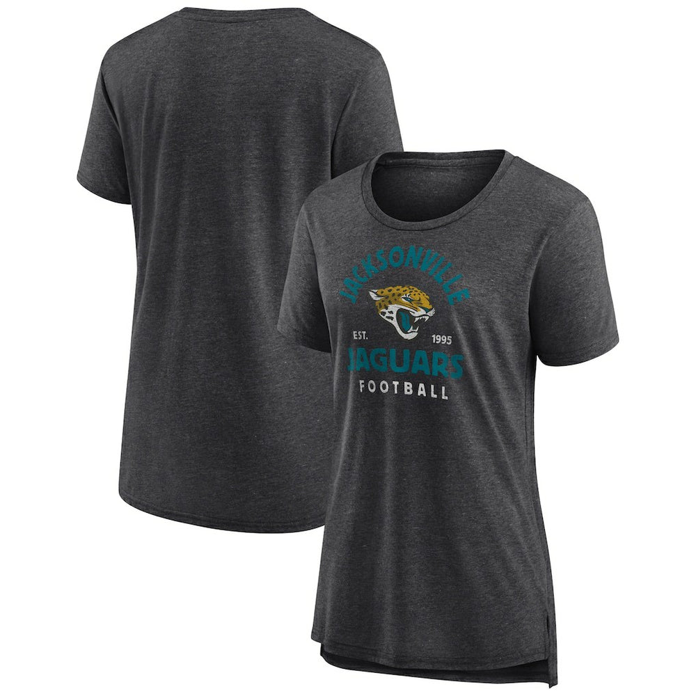 Jacksonville Jaguars Women's Vintage Arch Tri-Blend T-Shirt - Charcoal for sale