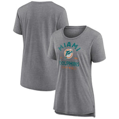 Miami Dolphins Women's Vintage Arch Tri-Blend T-Shirt - Gray on sale
