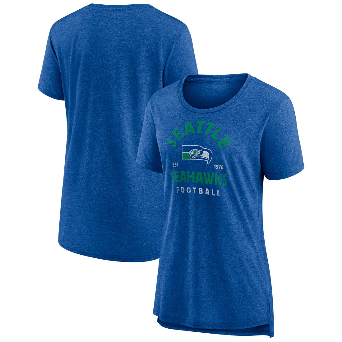 Seattle Seahawks Women's Vintage Arch Tri-Blend T-Shirt - Royal on sale