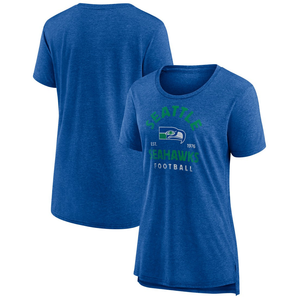 Seattle Seahawks Women's Vintage Arch Tri-Blend T-Shirt - Royal on sale