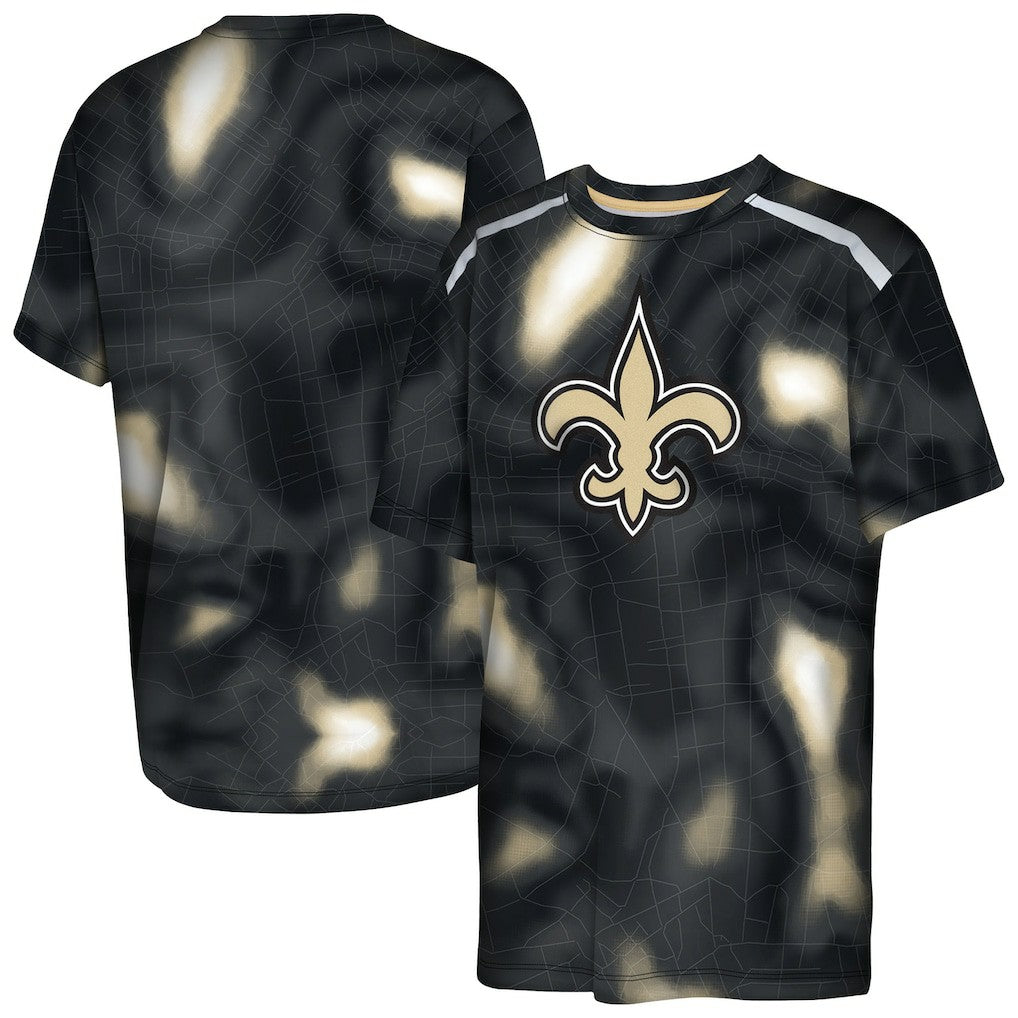 New Orleans Saints Outerstuff Youth End Zone Dri-Tek T-Shirt - Black cheap