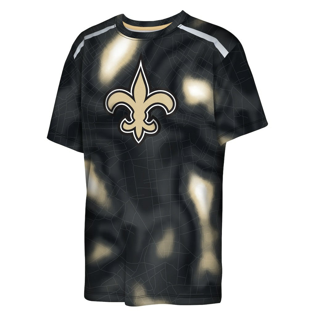 New Orleans Saints Outerstuff Youth End Zone Dri-Tek T-Shirt - Black cheap