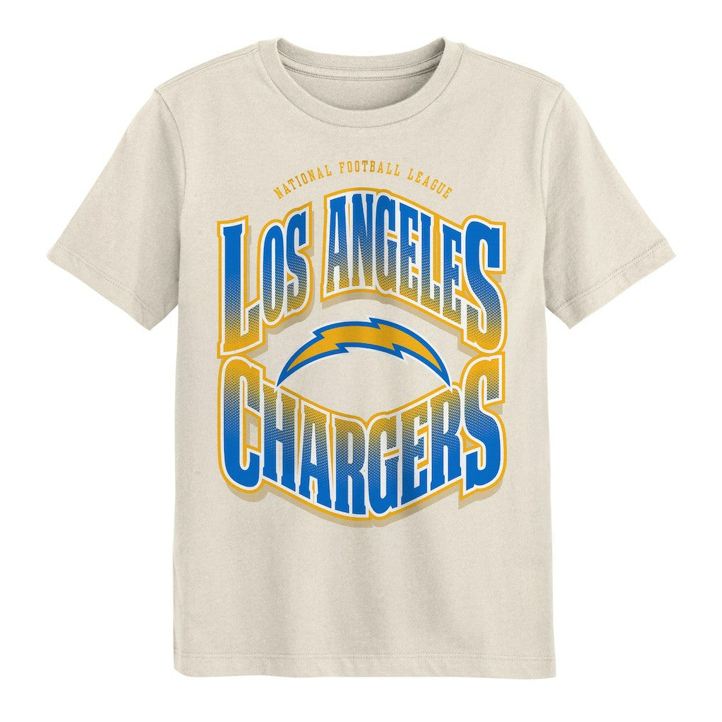 Los Angeles Chargers Outerstuff Youth Huddle T-Shirt - Cream sale