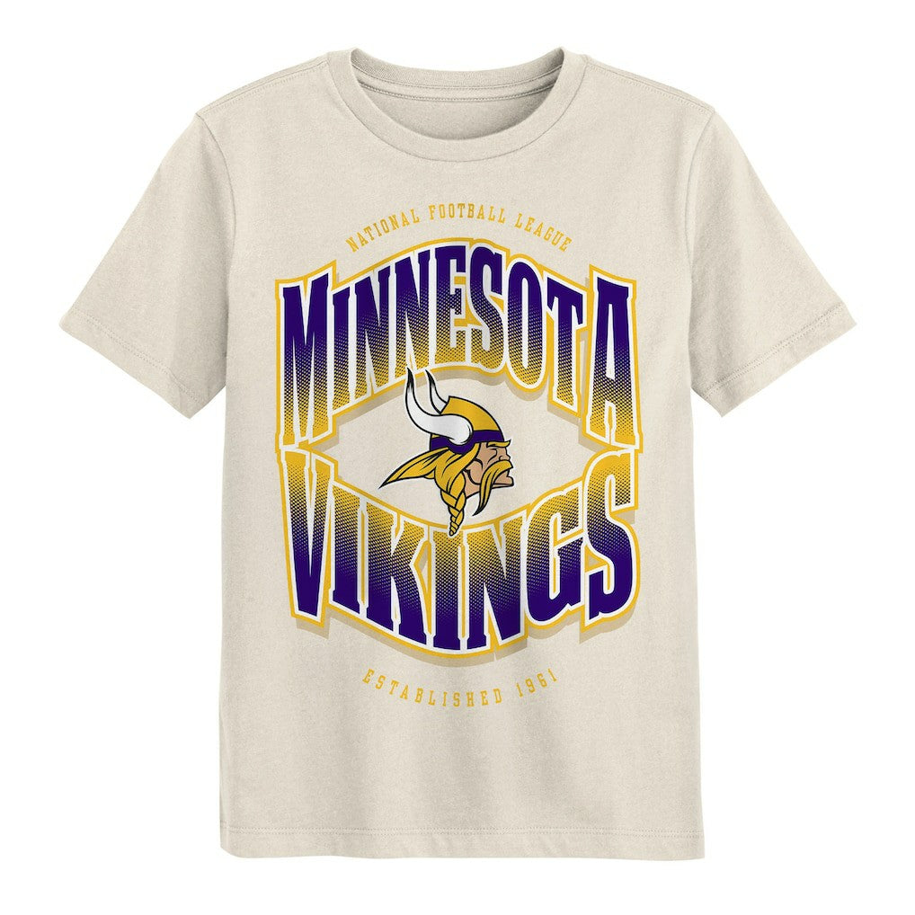 Minnesota Vikings Outerstuff Youth Huddle T-Shirt - Cream on sale
