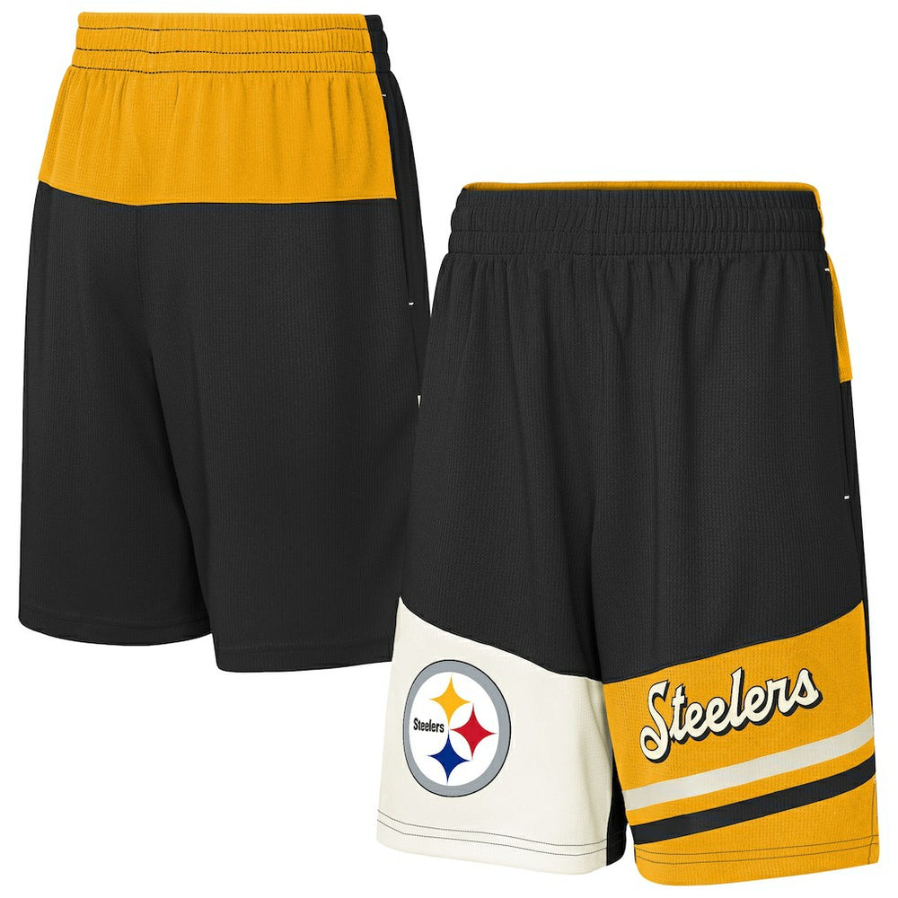 Pittsburgh Steelers Youth Fandemonium Mesh Shorts - Black cheap