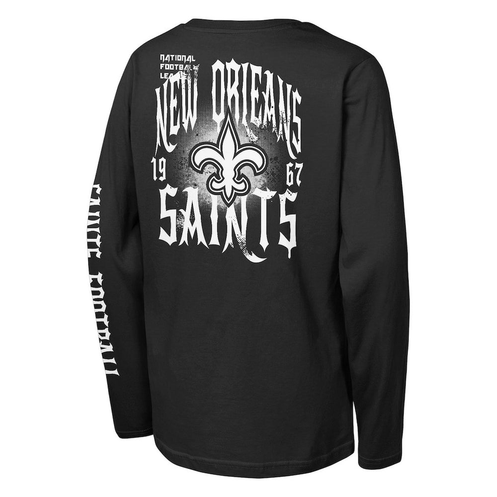 New Orleans Saints Outerstuff Youth Rumble Long Sleeve T-Shirt - Black discount