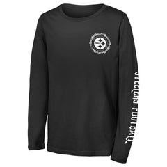 Pittsburgh Steelers Outerstuff Youth Rumble Long Sleeve T-Shirt - Black sale