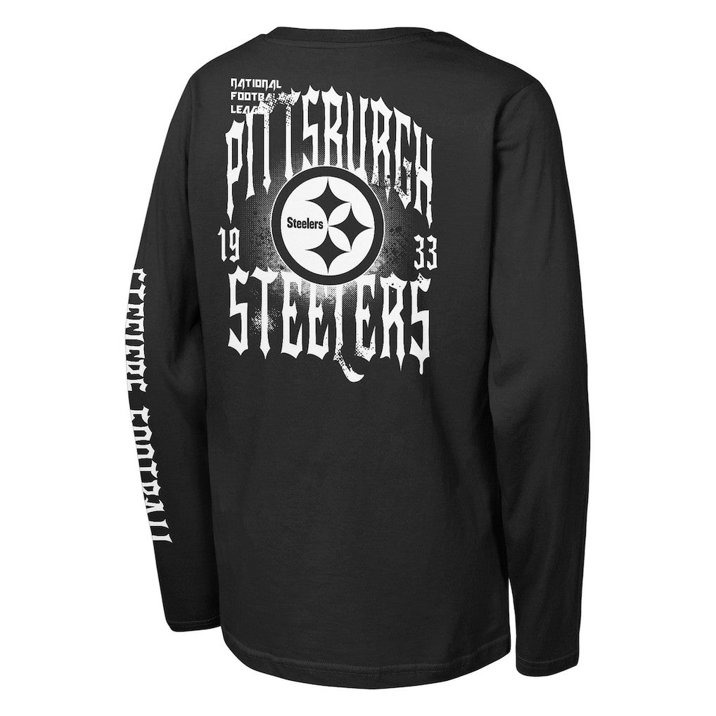Pittsburgh Steelers Outerstuff Youth Rumble Long Sleeve T-Shirt - Black sale