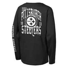 Pittsburgh Steelers Outerstuff Youth Rumble Long Sleeve T-Shirt - Black sale