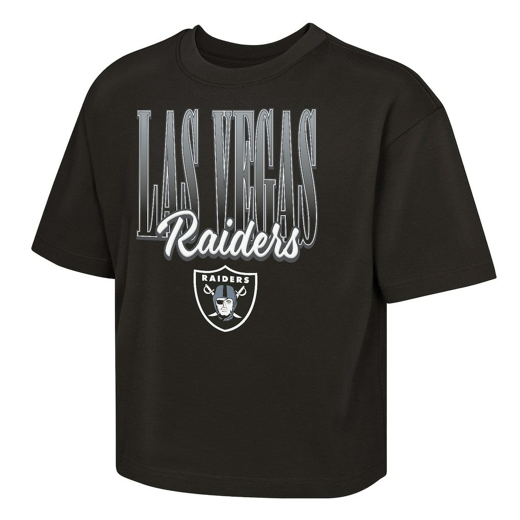 Las Vegas Raiders Outerstuff Girls Youth Big City Boxy T-Shirt - Black on sale