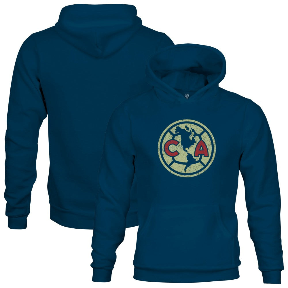 Club America 1863FC Youth Color Badge Fleece Pullover Hoodie - Navy for sale