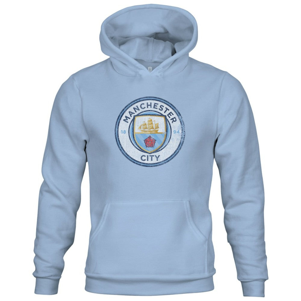 Manchester City 1863FC Youth Color Badge Fleece Pullover Hoodie - Sky Blue outlet