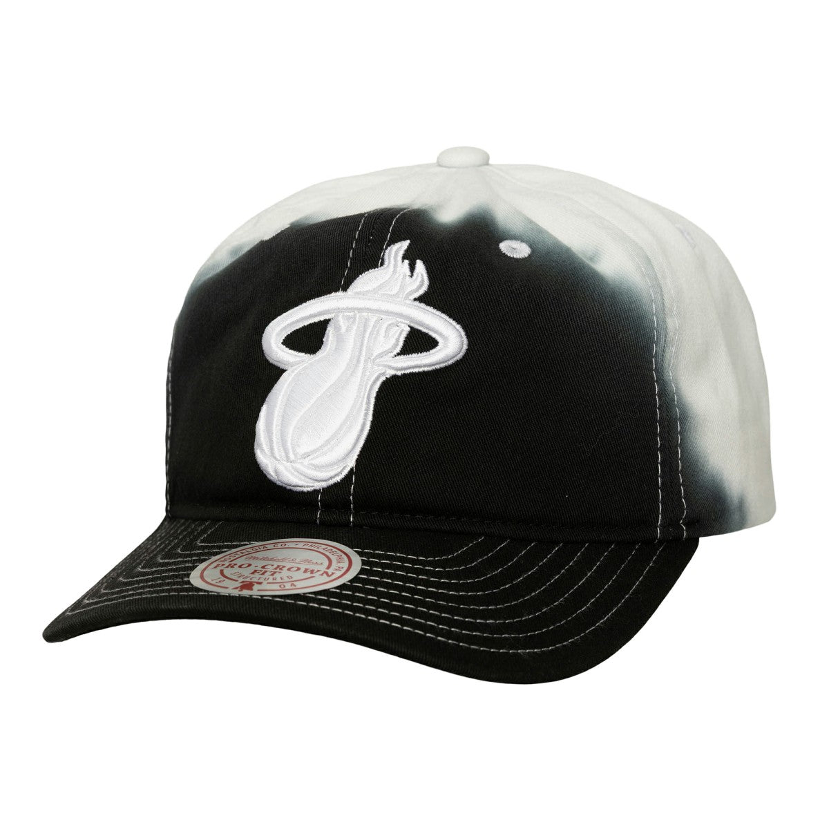Miami Heat Dip Dye Pro Crown Adjustable Hat - Black/White shop