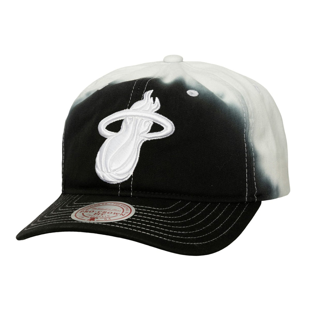 Miami Heat Dip Dye Pro Crown Adjustable Hat - Black/White shop