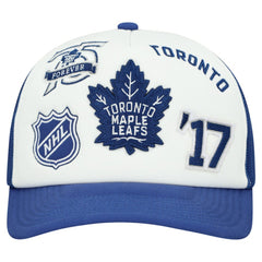 Toronto Maple Leafs Mitchell & Ness Gridlock Trucker Adjustable Hat - White/Blue Hats