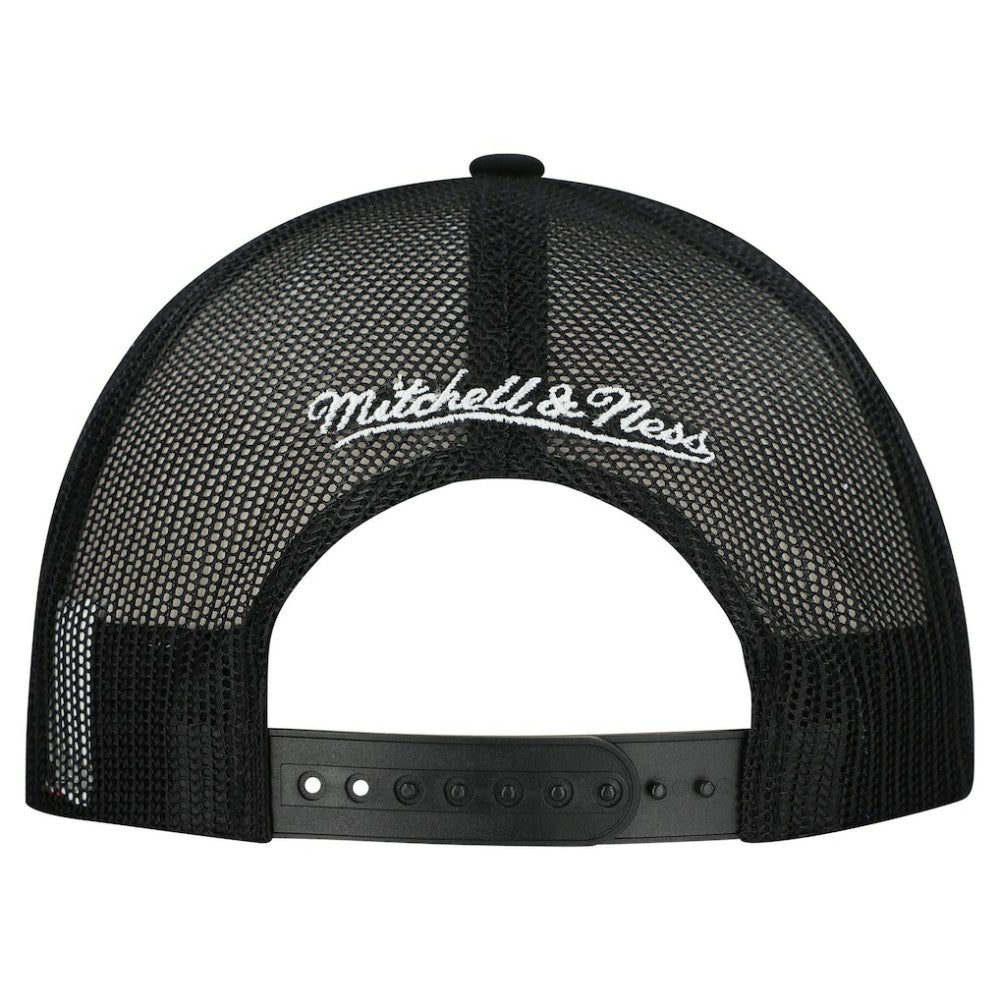 Chicago Blackhawks Mitchell & Ness Gridlock Trucker Adjustable Hat - White/Black Hats