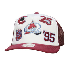 Colorado Avalanche Mitchell & Ness Gridlock Trucker Adjustable Hat - White/Burgundy Hats