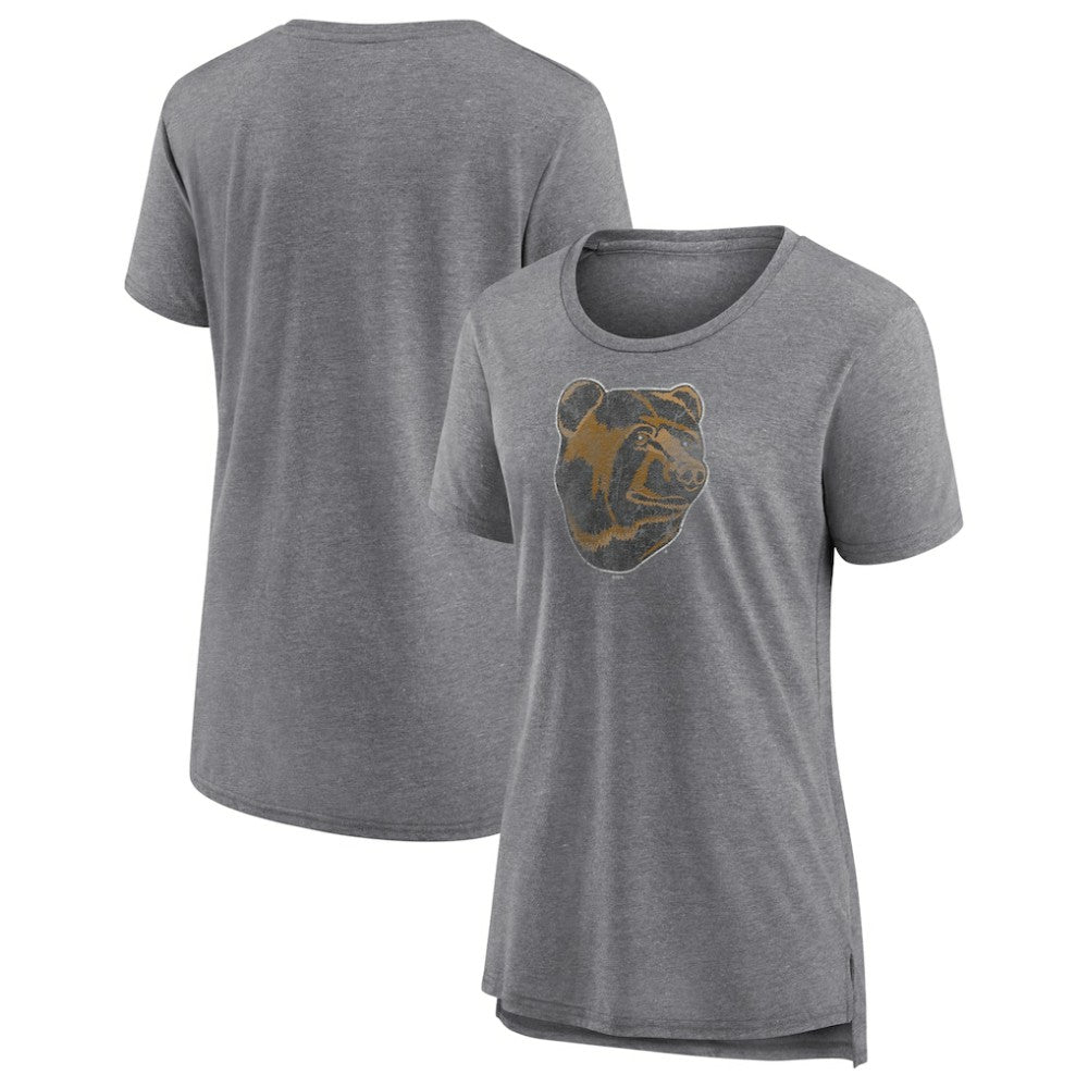 Boston Bruins Women's Slow Whistle Tri-Blend T-Shirt - Gray T-shirts