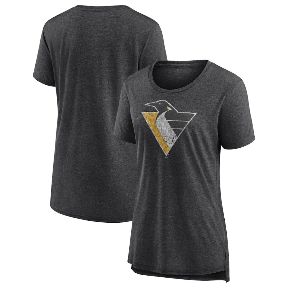 Pittsburgh Penguins Women's Slow Whistle Tri-Blend T-Shirt - Gray T-shirts