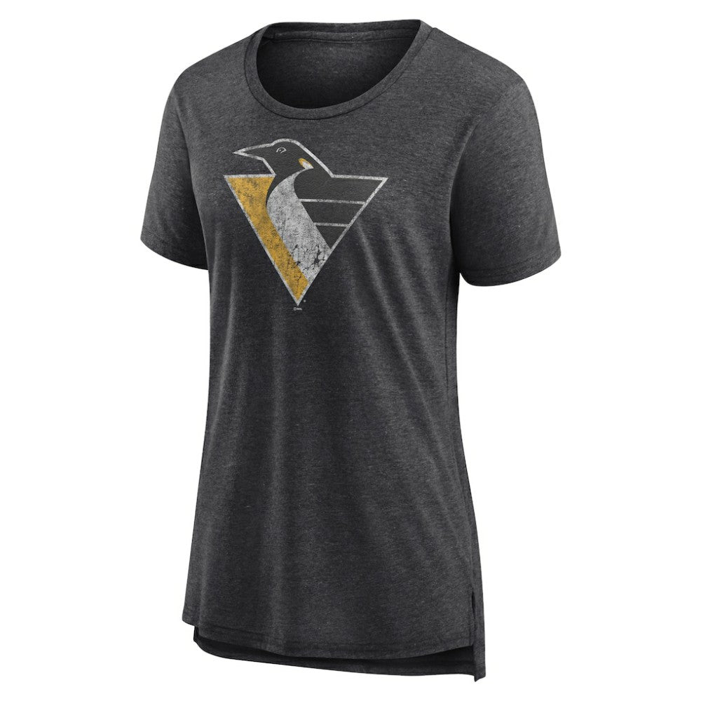Pittsburgh Penguins Women's Slow Whistle Tri-Blend T-Shirt - Gray T-shirts