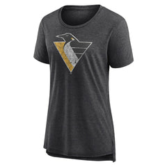 Pittsburgh Penguins Women's Slow Whistle Tri-Blend T-Shirt - Gray T-shirts