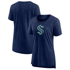 Seattle Kraken Women's Slow Whistle Tri-Blend T-Shirt - Deep Sea Blue T-shirts