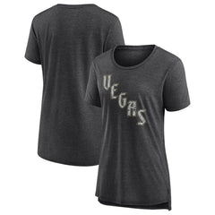 Vegas Golden Knights Women's Slow Whistle Tri-Blend T-Shirt - Gray T-shirts