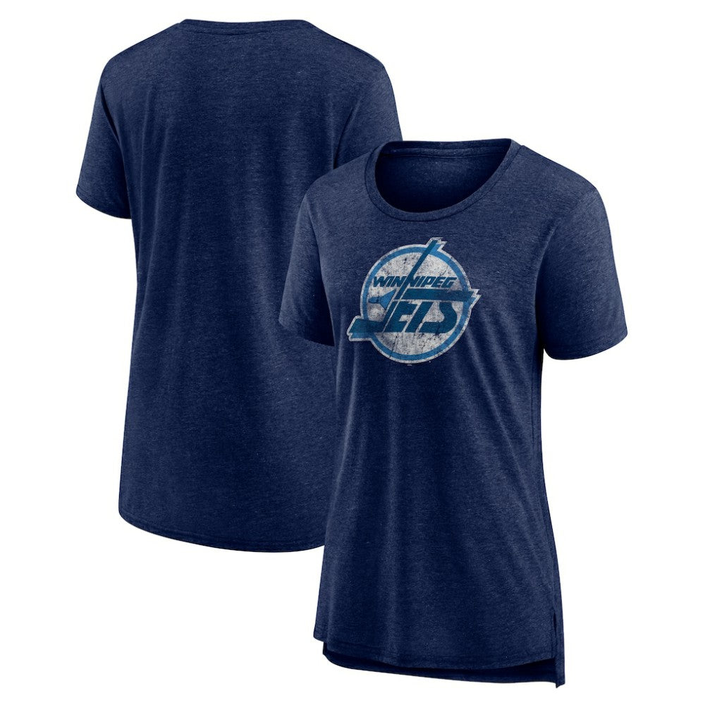 Winnipeg Jets Women's Slow Whistle Tri-Blend T-Shirt - Navy T-shirts